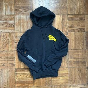 Off-White Hoodie with Yellow Graphic